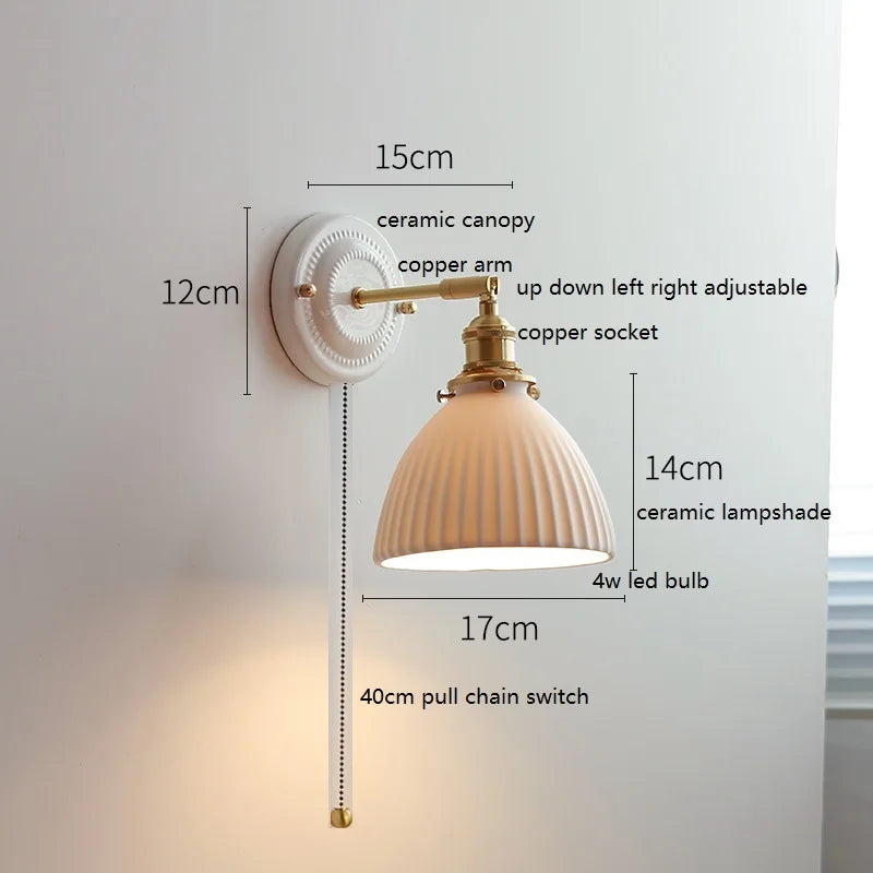 Aurelle Ceramic Wall Light – Adjustable E26 Wall Lamp | Contemporary Copper Lighting | Elegant Interior Illumination