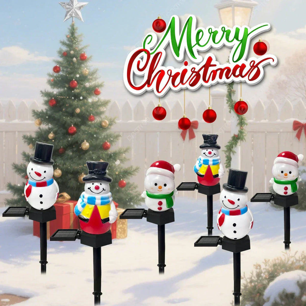 SnowGlow Solar Snowman Path Lights – Waterproof LED Garden Lights | Festive Outdoor Christmas Decoration