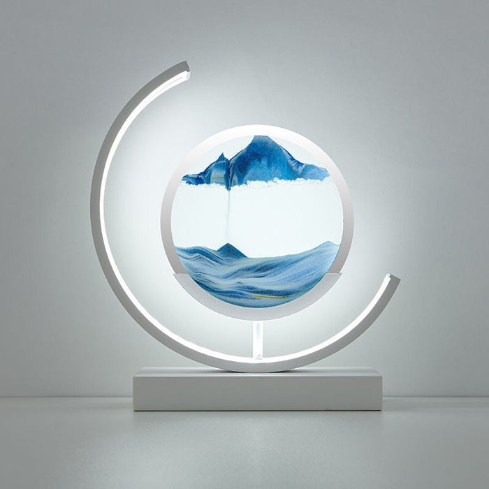 SandLight – 3D Quicksand Table Lamp | Rotating LED Ambient Light with Moving Sand Art