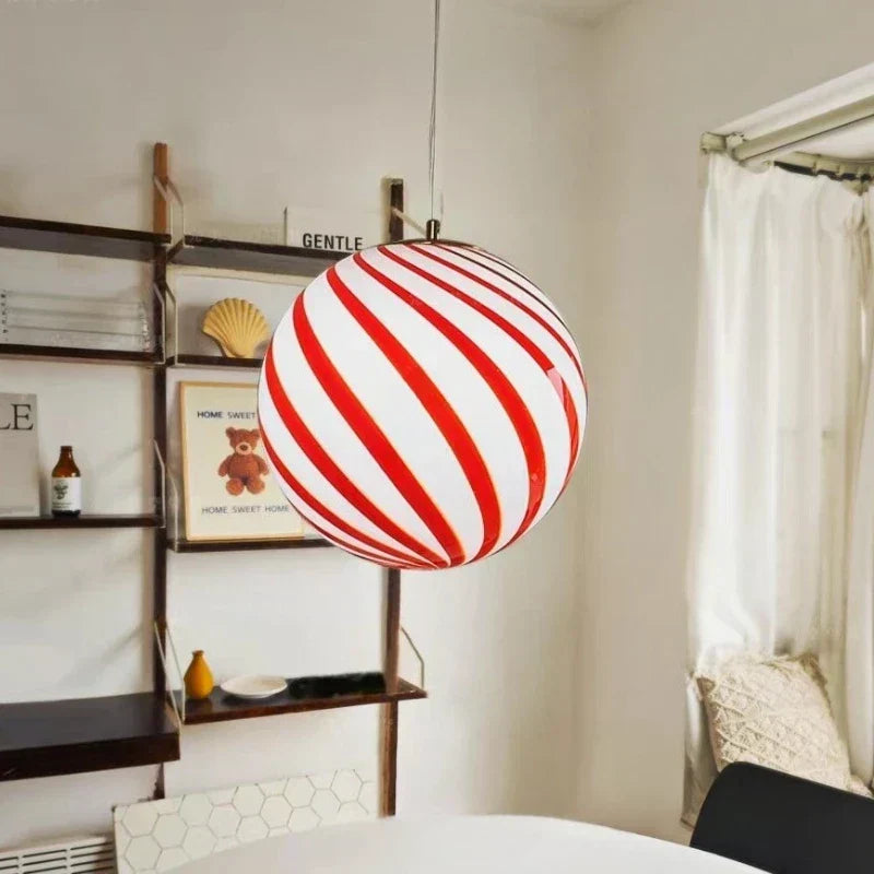 Coloured Glass Globe Pendant Light – Modern E26 Ceiling Lamp | Designer Ambient Lighting | Elegant Contemporary Statement