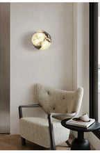 Luxury Marble Globe Wall Light – Natural Stone LED Wall Lamp for Bedrooms, Living Rooms, Hallways & Staircases