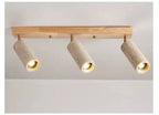 Travertine & Wood Ceiling Spotlight – Wabi-Sabi LED Flush Mount Light | Japandi Accent Interior Lighting