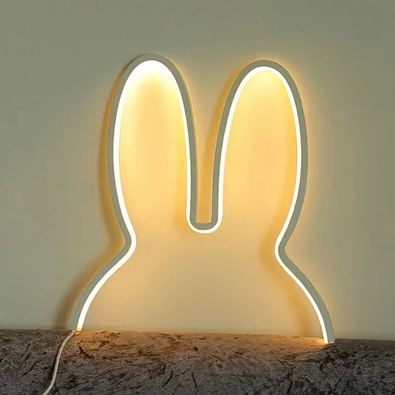 LumiHase LED Night Light – USB Wall Lamp with Bunny Ear Design