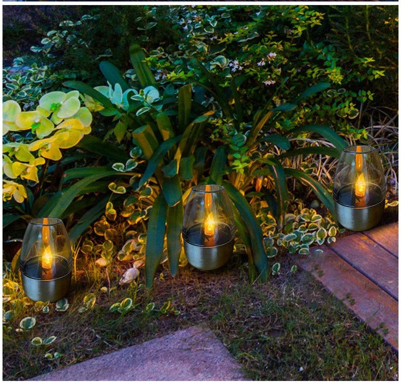 LumiVibe Solar LED Candle – Rechargeable Waterproof Garden Light with Flame Effect