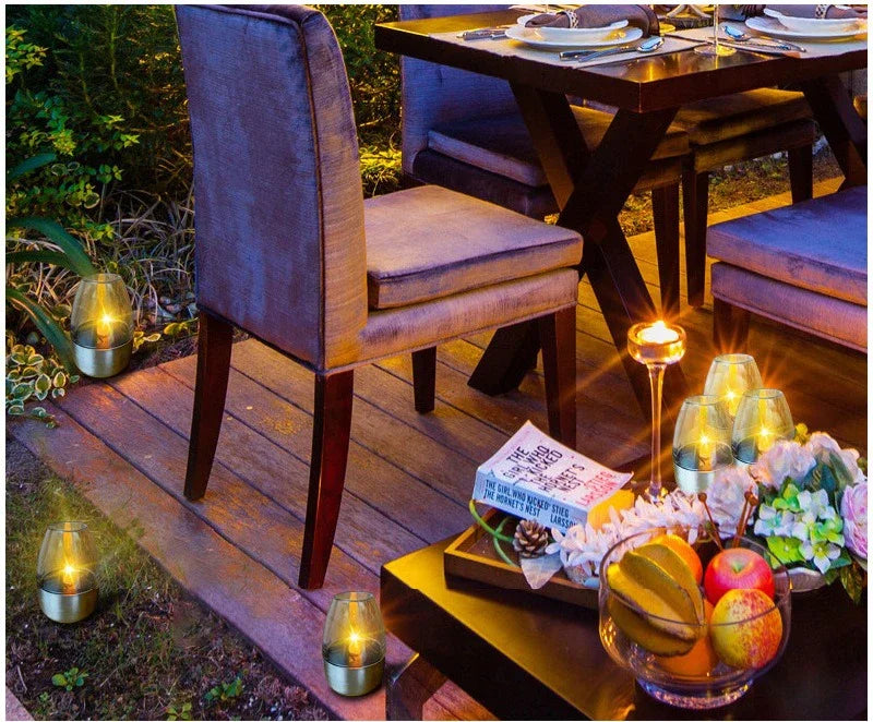LumiVibe Solar LED Candle – Rechargeable Waterproof Garden Light with Flame Effect