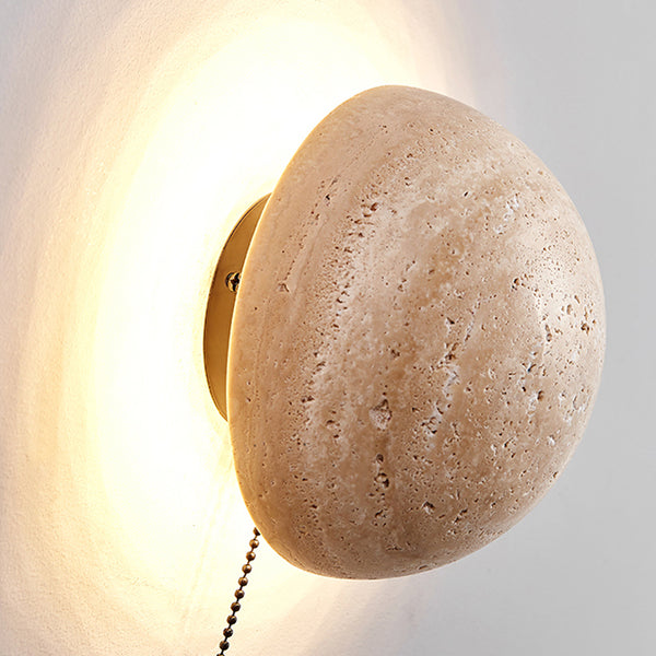 Nordstone Travertine Wall Light – Scandinavian Cream Sconce | Minimalist Natural Stone Lighting