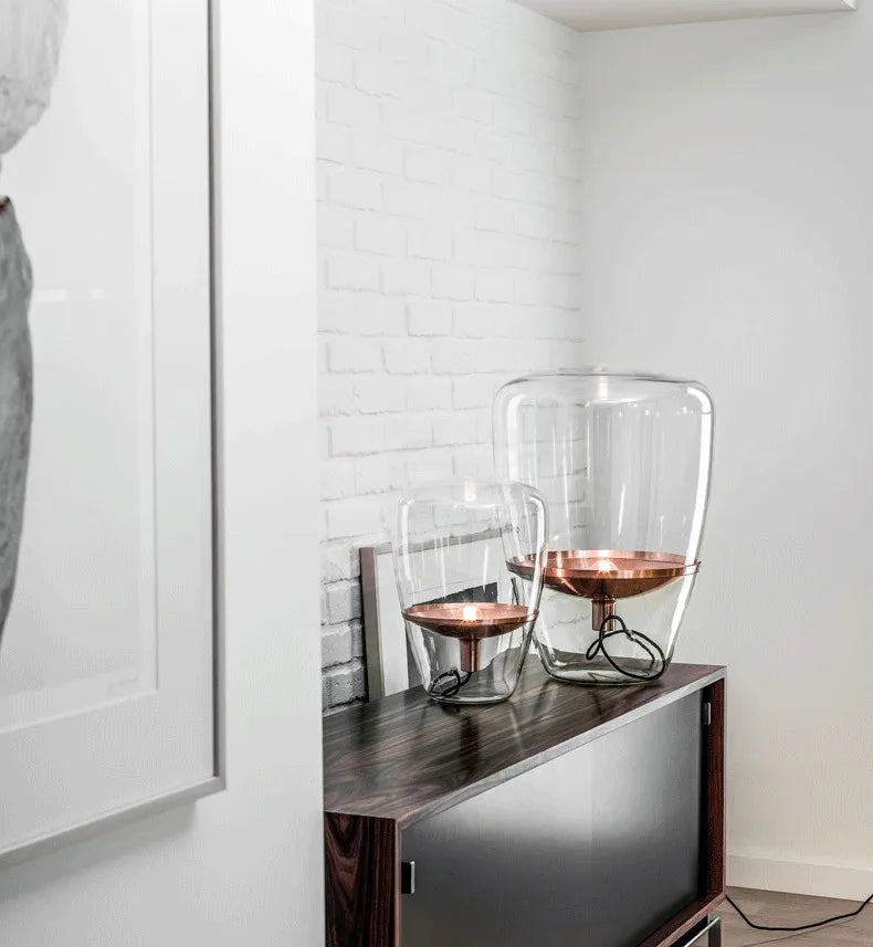 AuroraGlow – Nordic Designer Glass Table Lamp