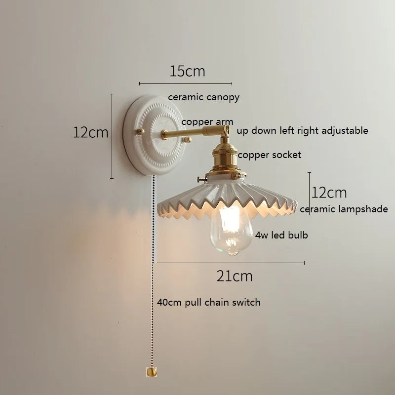Aurelle Ceramic Wall Light – Adjustable E26 Wall Lamp | Contemporary Copper Lighting | Elegant Interior Illumination