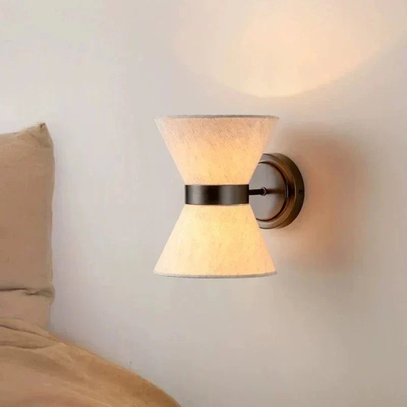 Wabi-Sabi Fabric Wall Light – Japanese Minimalist LED Wall Sconce | Warm Ambient Interior Lighting
