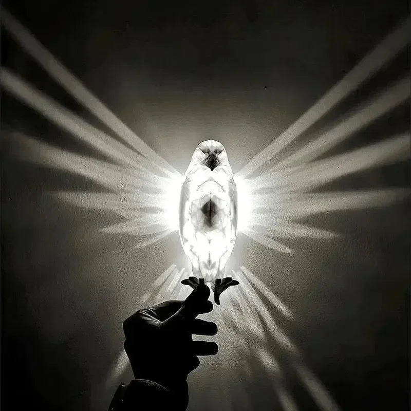 3D Bird Projection Wall Light – Modern Animal Wall Sconce | Decorative Ambient Lighting | Owl & Eagle Designer Fixture