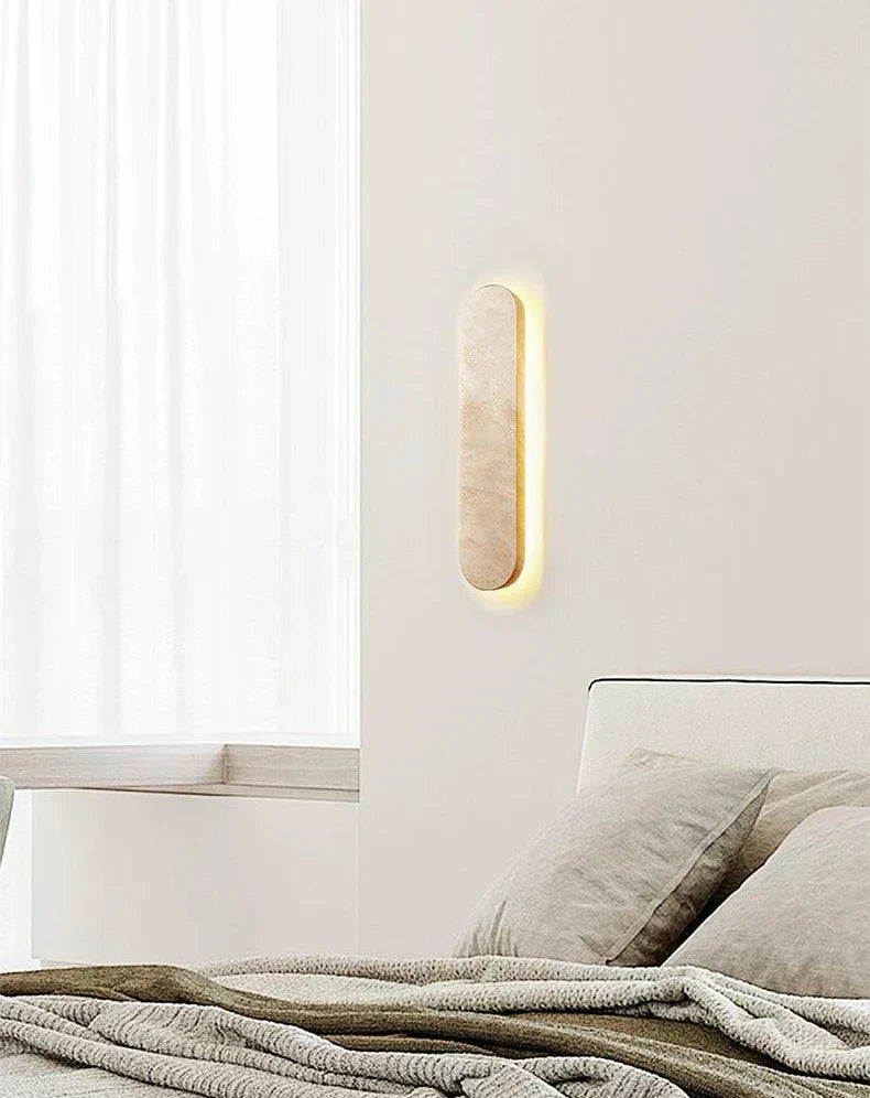 Lumora Stone Wall Light – Natural Stone LED Wall Lamp | Modern Architectural Lighting | Contemporary Interior Elegance