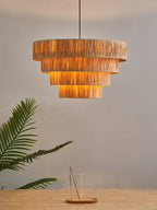 Wabi Sabi Rattan Pendant Light – Handwoven Japanese Ceiling Lamp | Natural Ambient Lighting | Artisan Interior Feature