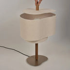 Hoshina Floor Lamp – Wabi-Sabi Fabric Standing Light | Japanese Minimalist LED Lamp for Calm Interiors