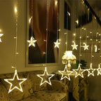 SternGlanz 3.5M LED Star Curtain Lights – 138 LED Christmas Window Lights for Home, Parties & Festive Decorations