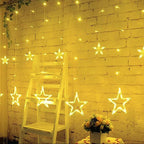 SternGlanz 3.5M LED Star Curtain Lights – 138 LED Christmas Window Lights for Home, Parties & Festive Decorations