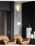 Gold Glass Wall Light – Luxury G9 Wall Lamp | Contemporary Up & Down Lighting | Elegant Interior Accent