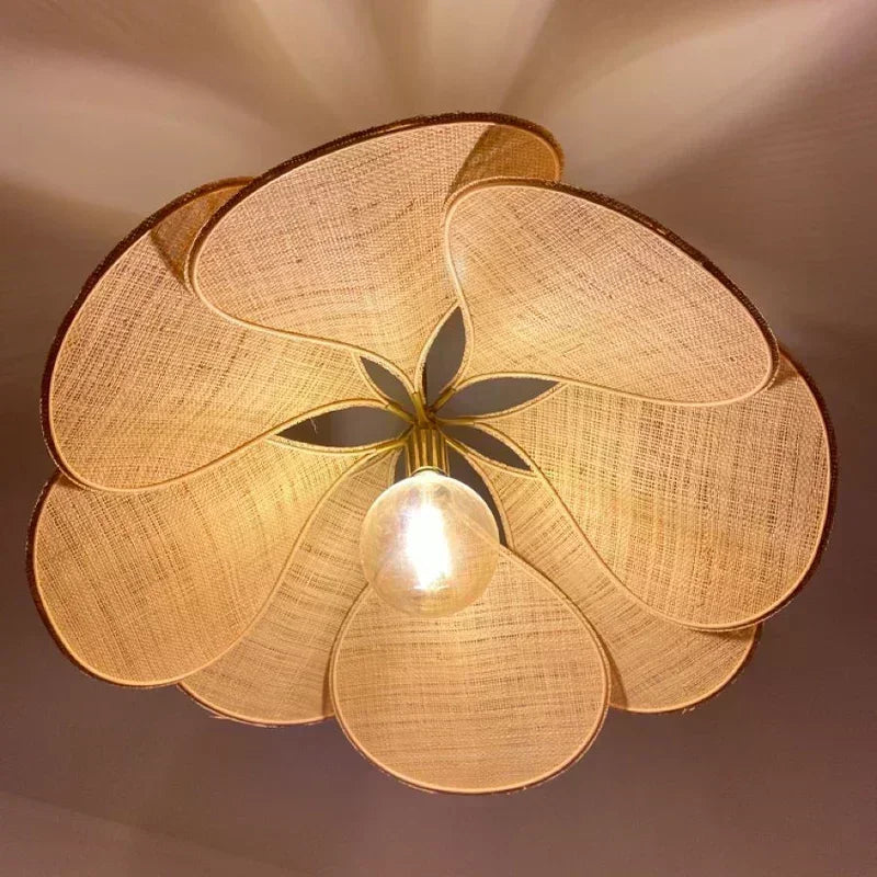 Floral Fabric Pendant Light – Designer E26 Ceiling Lamp | Artistic Ambient Lighting | Contemporary Statement Feature