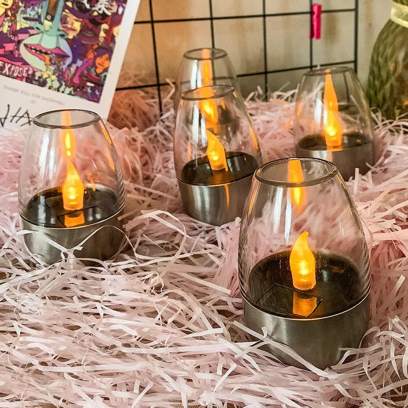 GlowCandle Solar Lantern – Flickering LED Outdoor Candle Light | Waterproof Garden & Patio Mood Lighting