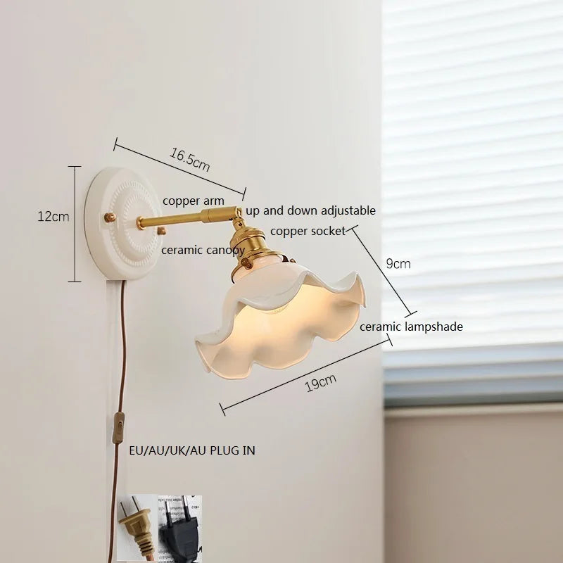 Aurelle Ceramic Wall Light – Adjustable E26 Wall Lamp | Contemporary Copper Lighting | Elegant Interior Illumination