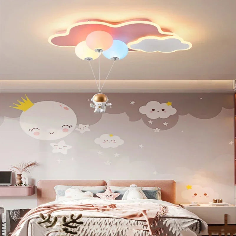 Cosmolume Cloud Pendant Light – Nordic Astronaut LED Hanging Lamp | Playful Designer Lighting for Kids’ Rooms
