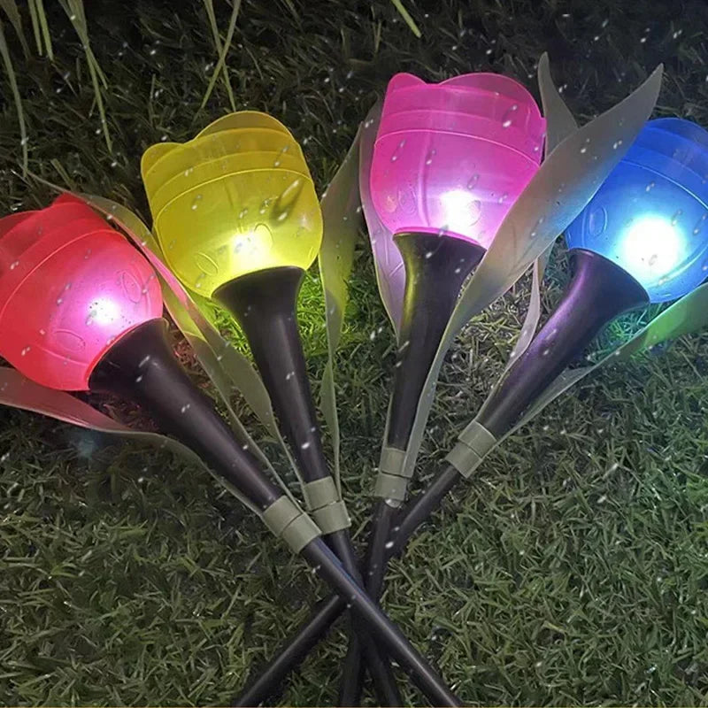 Bloomora Solar Garden Light – Tulip LED Outdoor Lamp | Decorative Waterproof Solar Lighting for Gardens & Outdoor Spaces