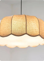 Hoshira Linen Pendant Light – Japandi Wabi-Sabi Ceiling Lamp | Soft Ambient LED Lighting for Modern Interiors