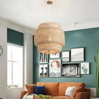 Kiyora Bamboo Pendant Light – Handwoven Asian Hanging Lamp | Natural Japandi Lighting for Calm Interiors