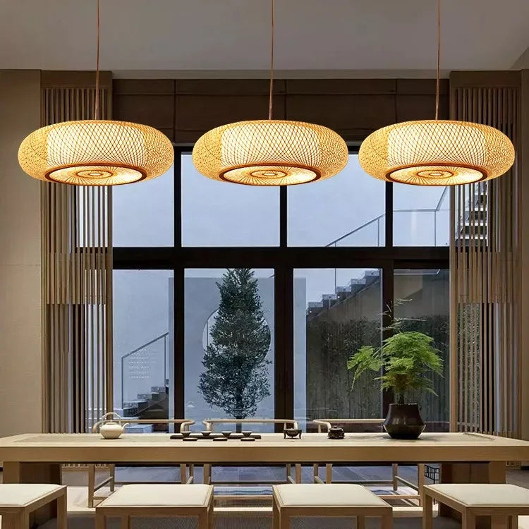 Solmira Rattan Pendant Light – Handwoven Bamboo Hanging Lamp | Natural Boho Lighting for Warm Interiors