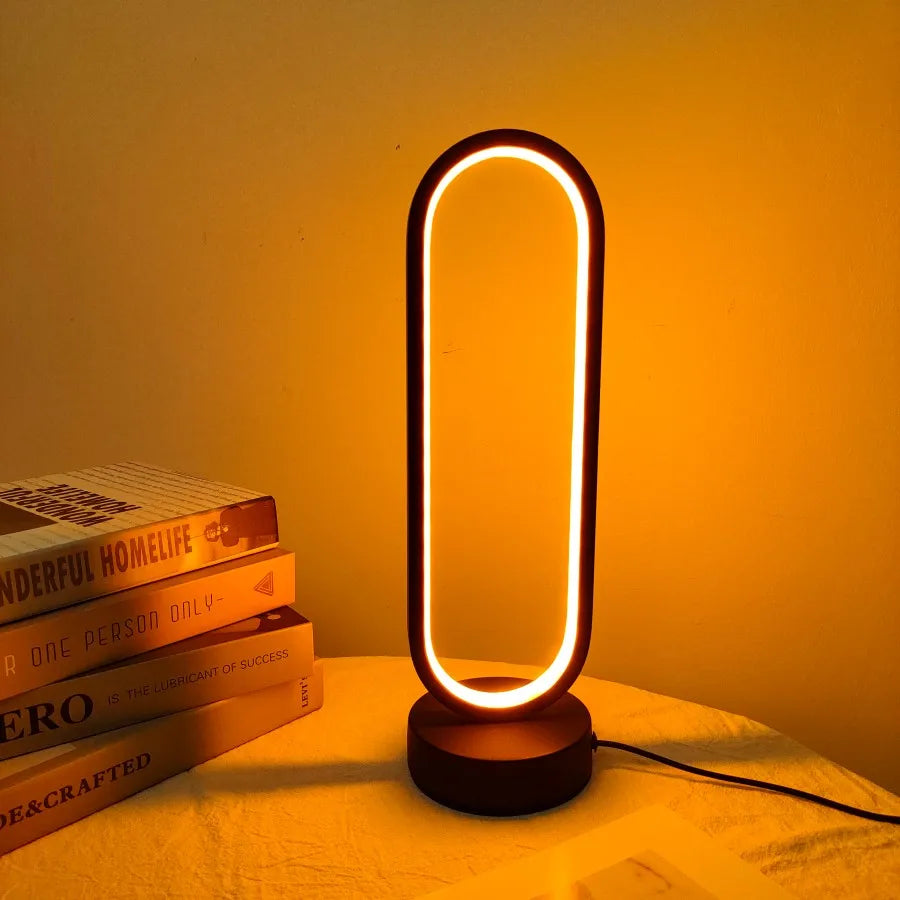 LunaHalo – Dimmable LED Ring Table Lamp for Bedrooms & Living Spaces
