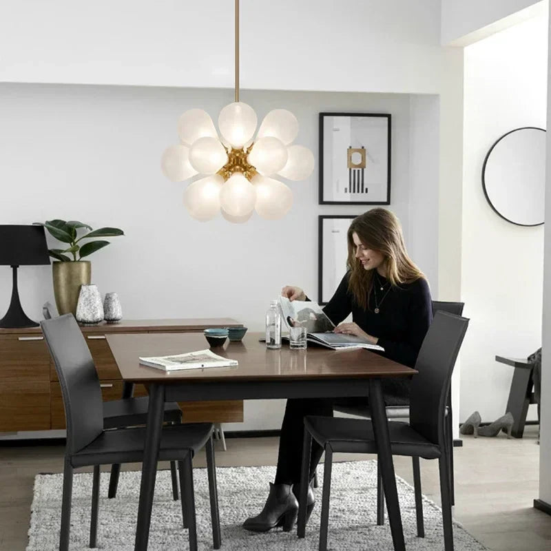 Luxury Bubble Glass Chandelier – Contemporary G9 Pendant Light | Statement LED Ceiling Fixture | Elegant Interior Centrepiece