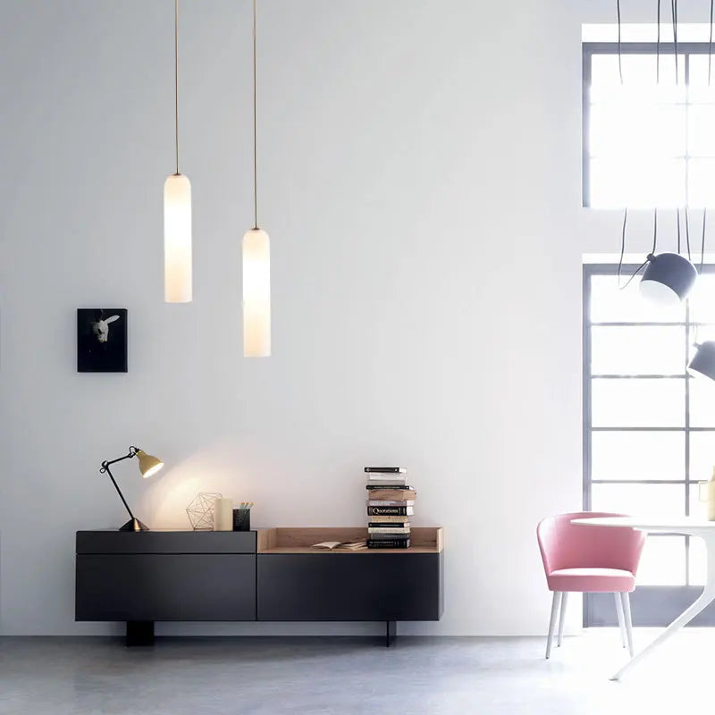 Scandinavian Glass Pendant Light – Modern E26 Ceiling Lamp | Elegant Ambient Lighting | Contemporary Nordic Interior Décor