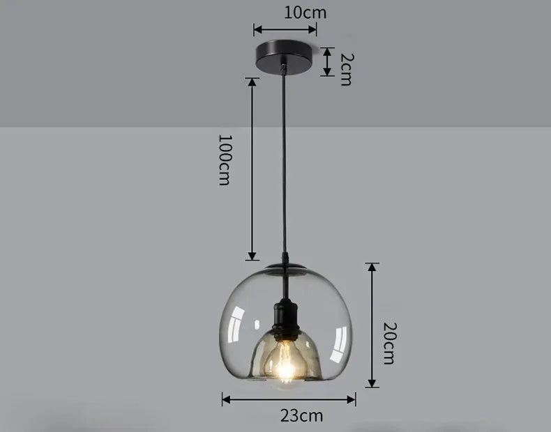 Amber Glass Pendant Light – Modern E26 Ceiling Lamp | Warm Ambient Lighting | Elegant Contemporary Interior Feature