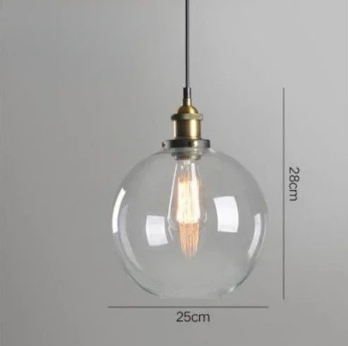 Scandinavian Glass Pendant Light – Vintage Loft E26 Ceiling Lamp | Elegant Ambient Lighting | Contemporary Nordic Interior Feature