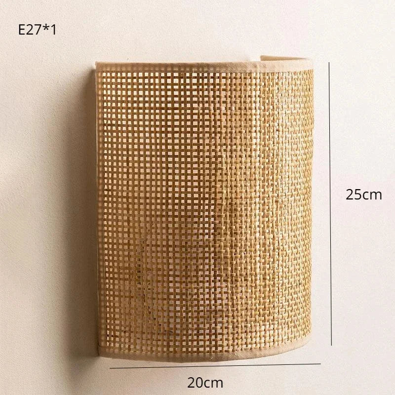 Natura Weave Wall Light – Handcrafted Rattan Wall Lamp | Rustic Ambient Lighting | Natural Home Décor