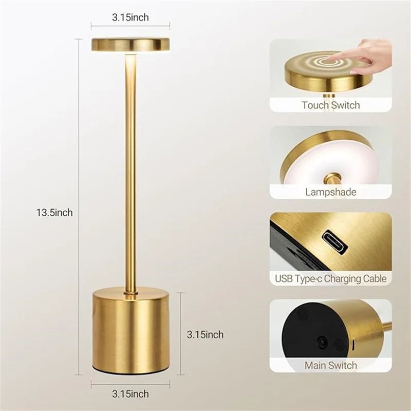 LumiÉlan – Rechargeable Table Lamp with Touch Control, 3 Light Colours & Stepless Dimming