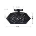 Solvaya Boho Ceiling Light – Handwoven Rattan Flush Mount Lamp | Natural Bohemian Interior Lighting