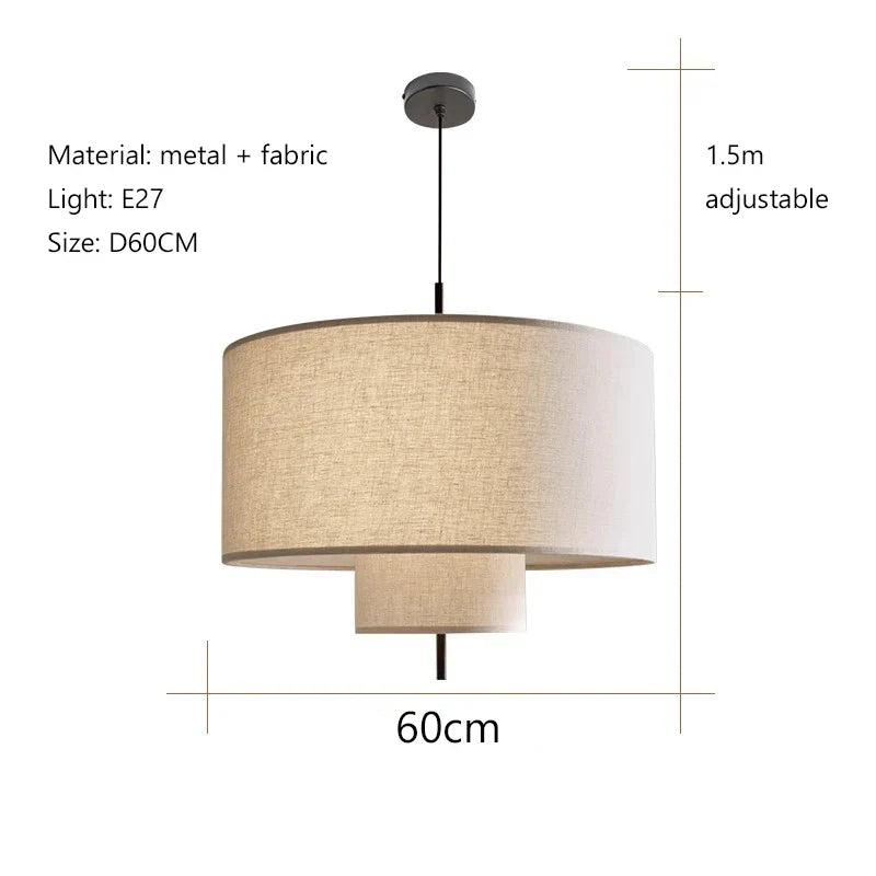 Modern Wabi-Sabi Fabric Pendant Light – Nordic LED Hanging Ceiling Lamp | Soft Ambient Lighting | Premium Designer Fixture