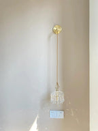 French Crystal Glass Pendant Light – Luxury Gold LED Chandelier | Elegant Ambient Lighting | Vintage-Inspired Statement Piece