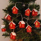 NordiHaus LED Wooden House String Lights – Scandinavian Christmas Decoration Collection 2025