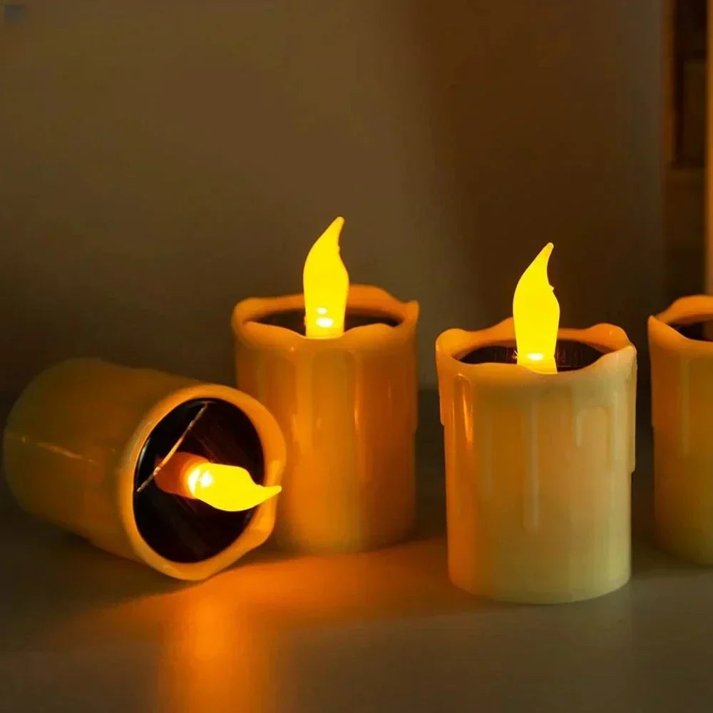 EverGlow Solar Tea Lights Set of 6 – Waterproof Flameless Outdoor Candles | Warm White Decorative Garden Lighting