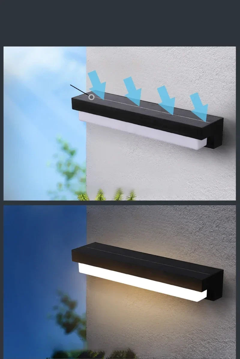 Solar LED Outdoor Wall Light – Waterproof Exterior Wall Lamp | IP65 Garden & Fence Lighting | Energy-Saving Solar Security Light