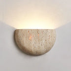 WABIKU Stone Wall Light – Wabi-Sabi LED Wall Lamp | Natural Stone Ambient Lighting | Japanese Zen Interior Design