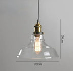 Scandinavian Glass Pendant Light – Vintage Loft E26 Ceiling Lamp | Elegant Ambient Lighting | Contemporary Nordic Interior Feature