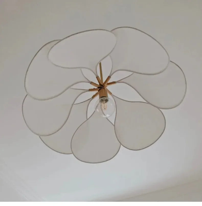 Floral Fabric Pendant Light – Designer E26 Ceiling Lamp | Artistic Ambient Lighting | Contemporary Statement Feature