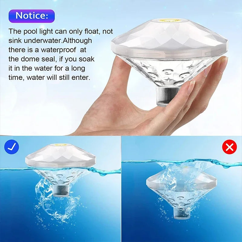 AQUAGLOW RGB Floating Disco Lamp – Waterproof Underwater LED Light | IP68 Pool & Spa Lighting