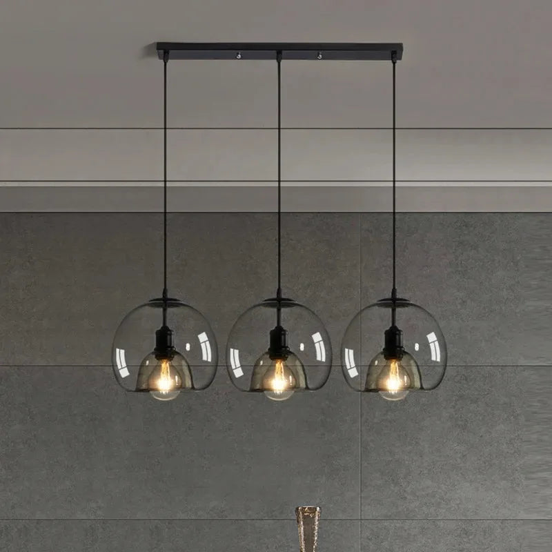 Amber Glass Pendant Light – Modern E26 Ceiling Lamp | Warm Ambient Lighting | Elegant Contemporary Interior Feature