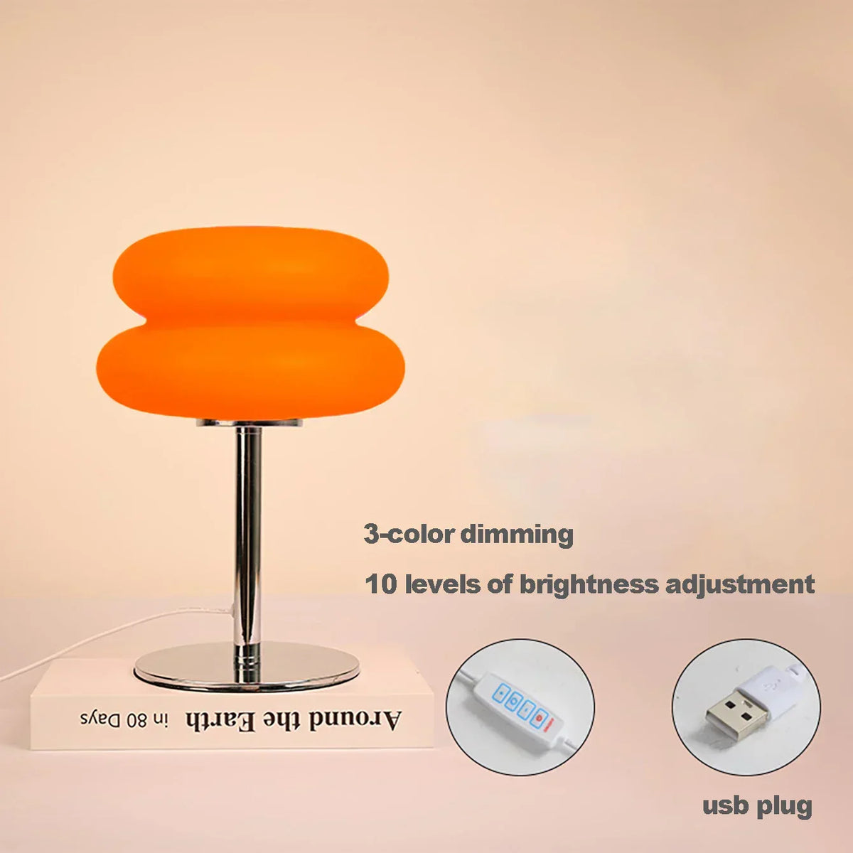 LumiMush Bauhaus Table Lamp – Retro Mushroom Lamp with 9-Level Dimming