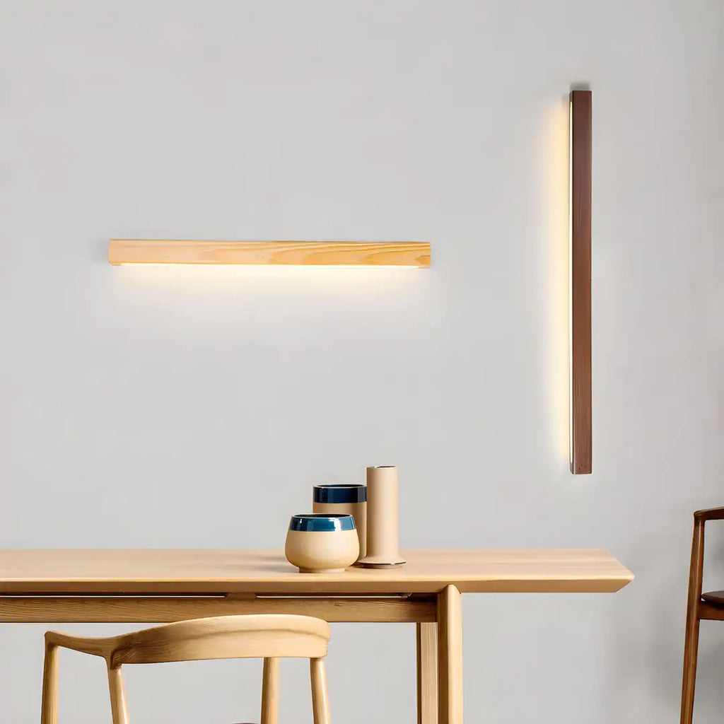 Japanese Wood Wall Light – Minimalist LED Wall Lamp | Up & Down Ambient Lighting | Japandi Interior Feature