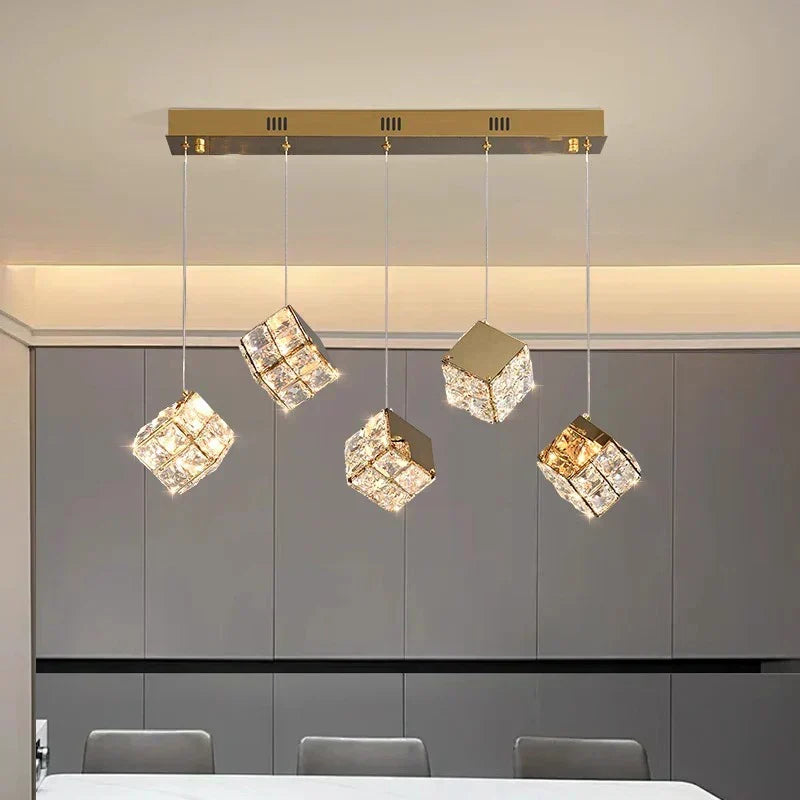 Aurelium Crystal Pendant Light – Modern Staircase Chandelier | Luxury LED Hanging Lamp for Grand Interiors