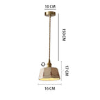 Japanese Ceramic Pendant Light with Brass Finish – Retro Minimalist Hanging Lamp | Warm Ambient Interior Lighting